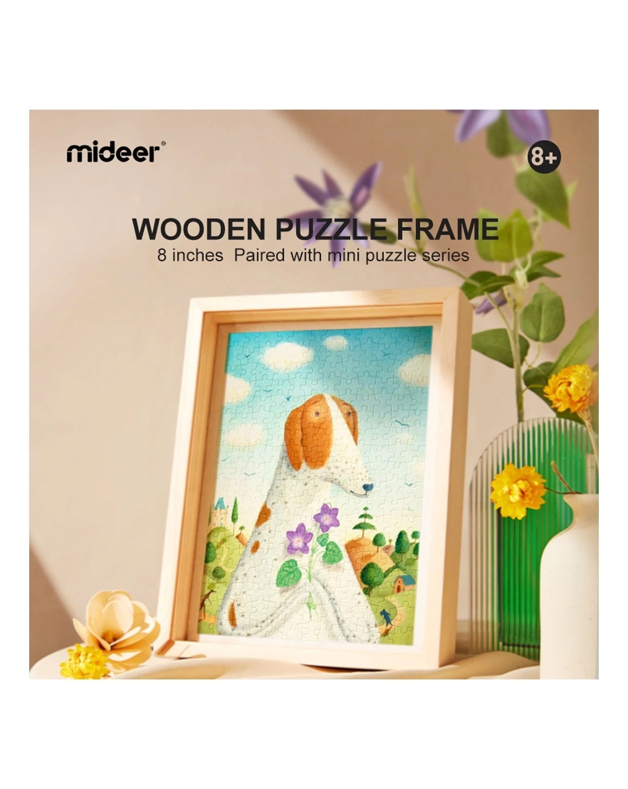 Mideer Beech Wood Puzzle Frame - 8 Inch