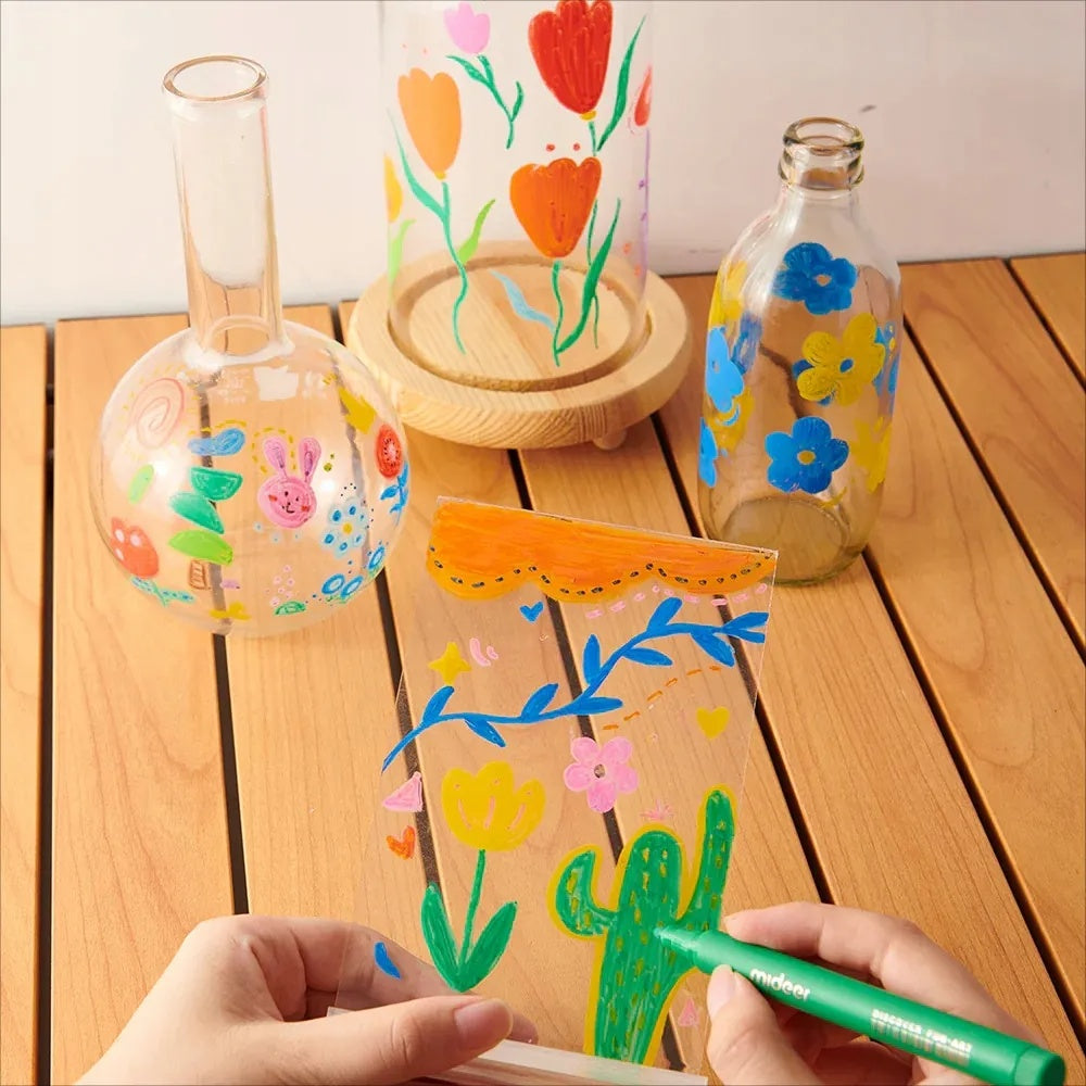 Mideer Acrylic Markers Ultra-Soft Nib - 12 Colours