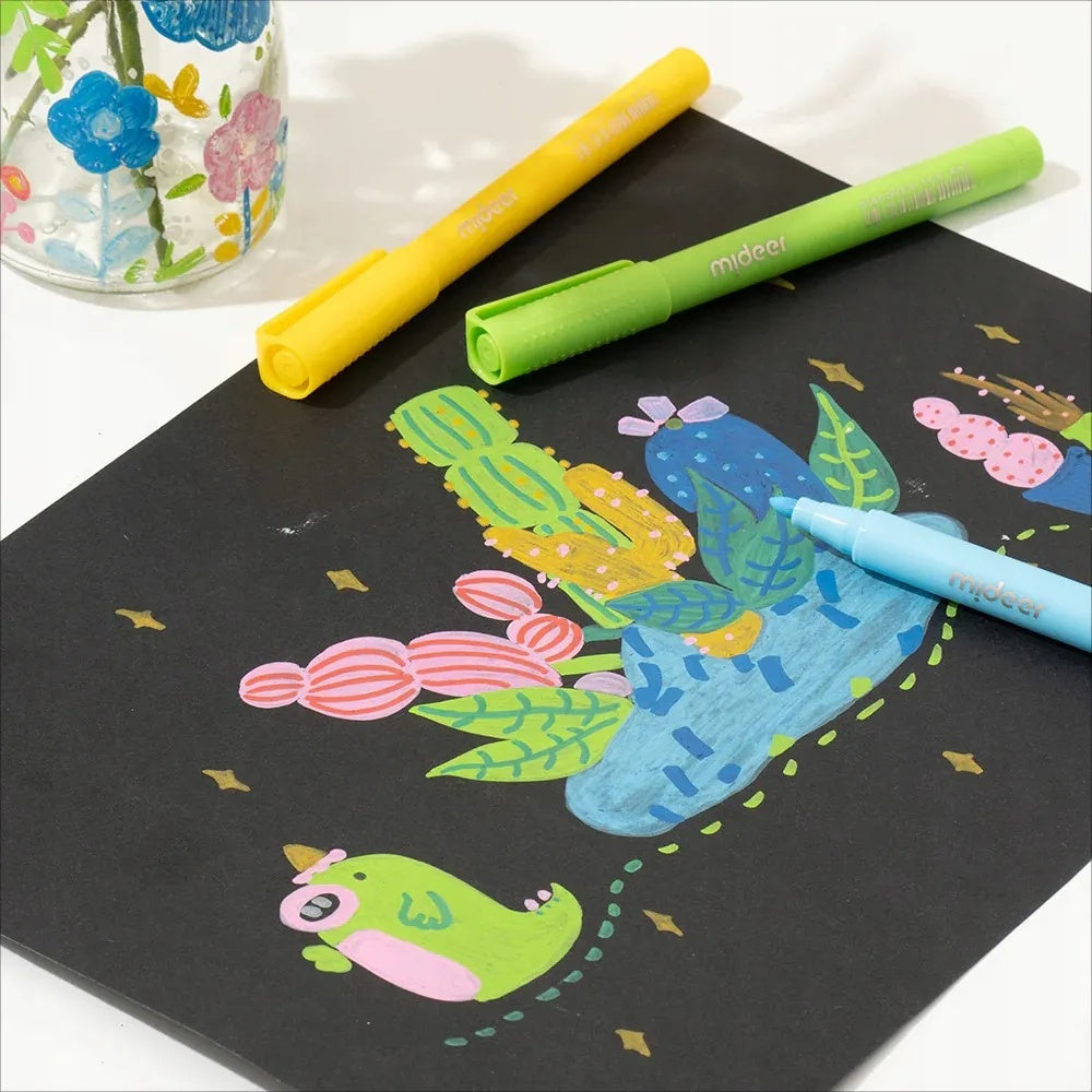 Mideer Acrylic Markers Ultra-Soft Nib - 12 Colours