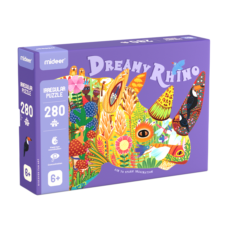 Mideer Large Animal Puzzle Dream Rhinoceros 280 Pieces