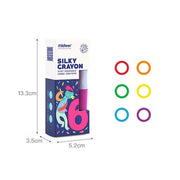 Mideer Washable Silky Crayon Set 6 Colors - Non-Toxic Kids Crayon Set