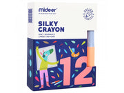 Mideer Washable Silky Crayon 12 Colors - Mess-Free Kids Coloring Set