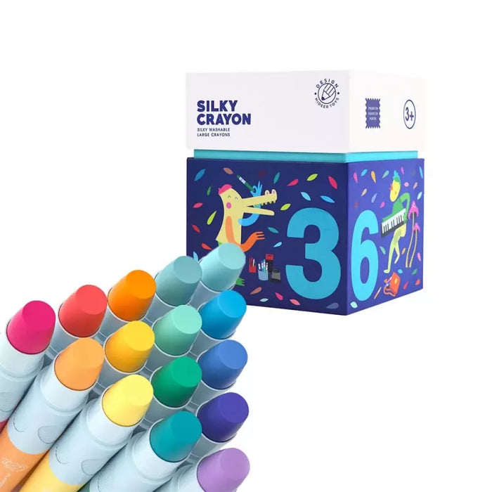 Mideer Washable Silky Crayon Set 36 Colors - Non-Toxic Kids Art Set