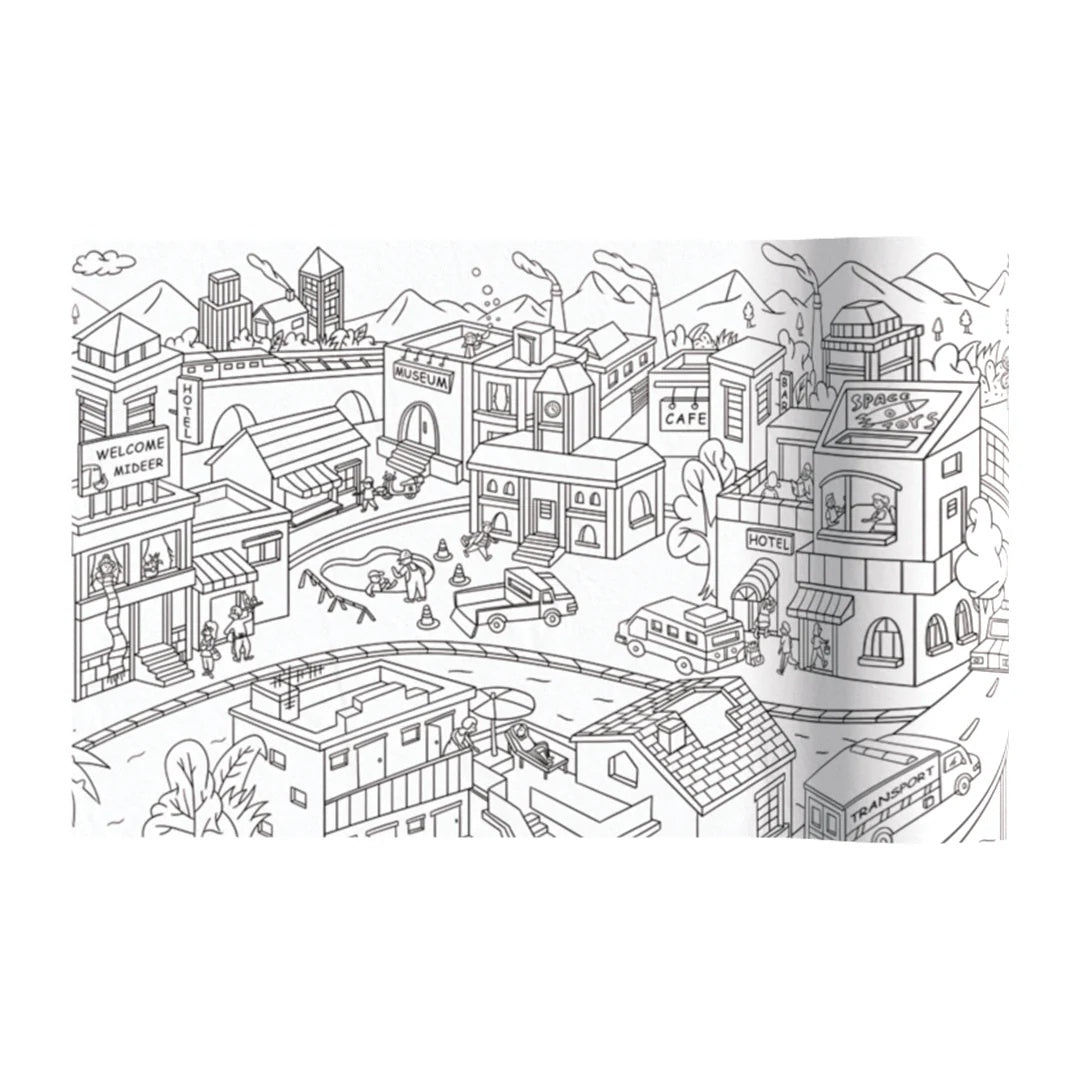 Mideer Giant Coloring Roll City - Cityscape Coloring Paper for Kids