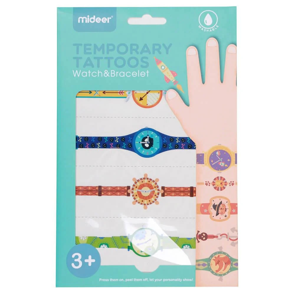 Mideer Temporary Tattoos Watches and Bracelets - 20-Pack for Kids
