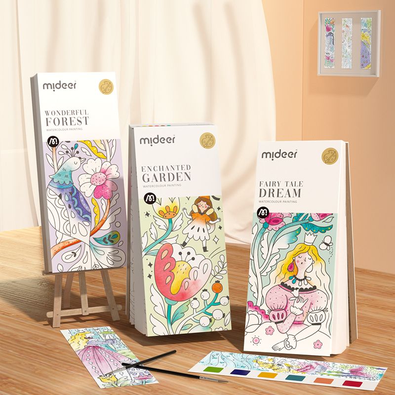 Mideer Watercolor Painting Book Enchanted Garden - Kids Art Book