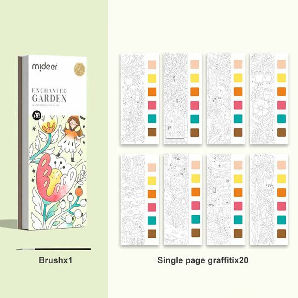 Mideer Watercolor Painting Book Enchanted Garden - Kids Art Book