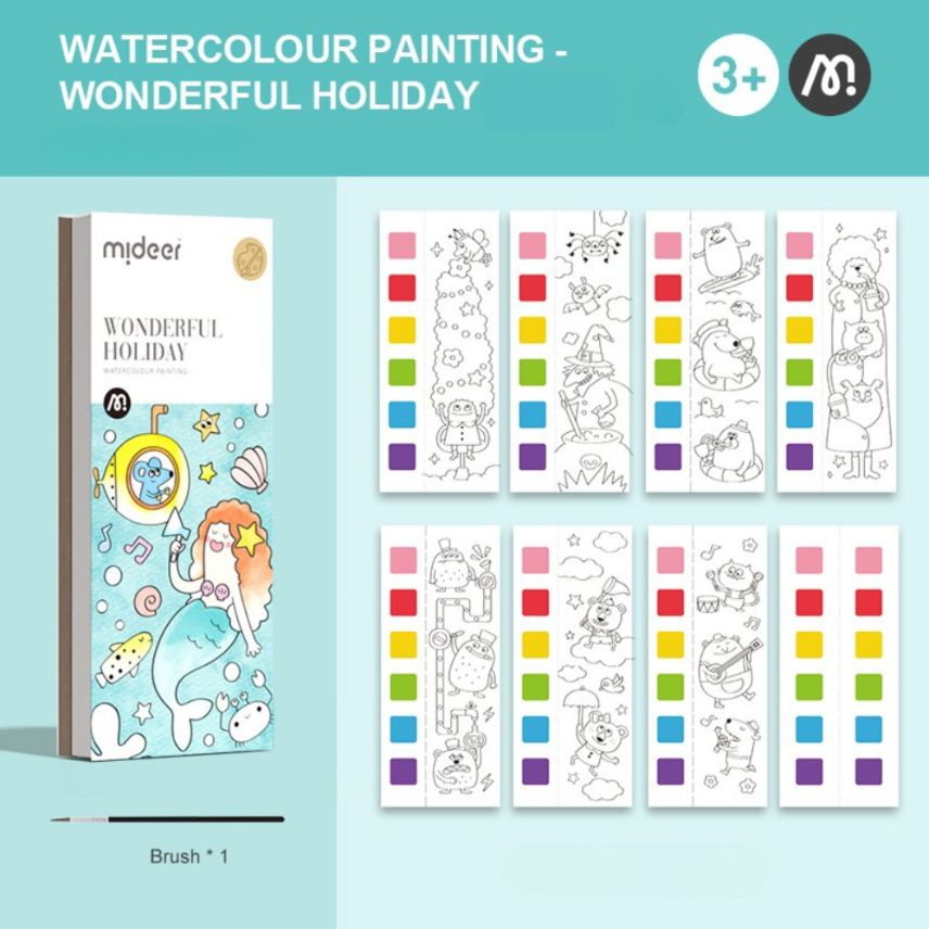 Mideer Watercolor Painting Wonderful Holiday - Kids Art Set