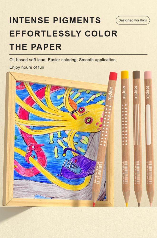Mideer Vibrant Coloured Pencil Set - 24 Colours