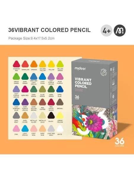 Mideer Vibrant Coloured Pencil Set - 36 Colours