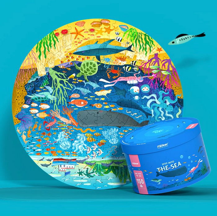 Mideer 150-Piece Round Puzzle - Dive Into the Sea – Kids Jigsaw - Ages 6+
