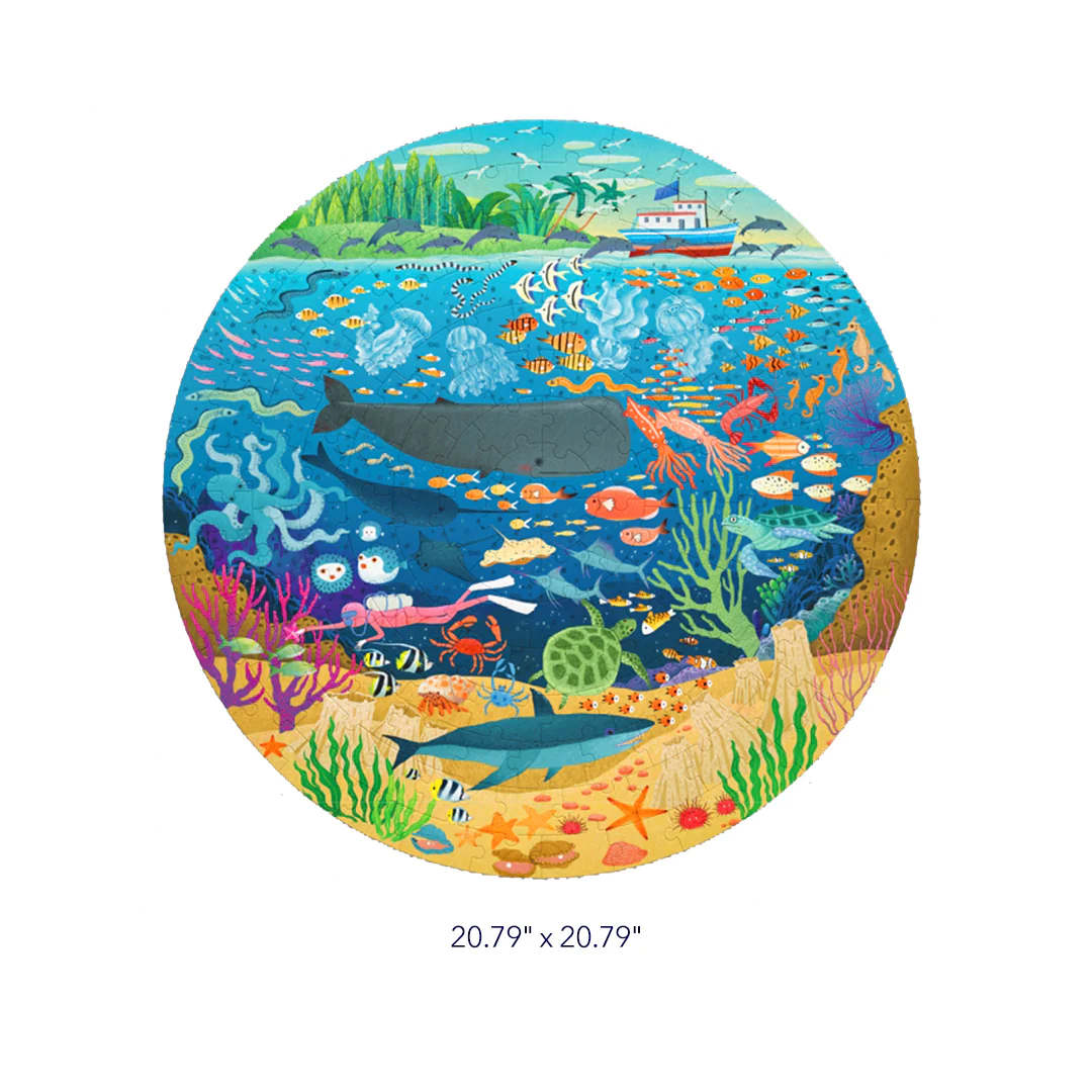 Mideer 150-Piece Round Puzzle - Dive Into the Sea - Kids Jigsaw