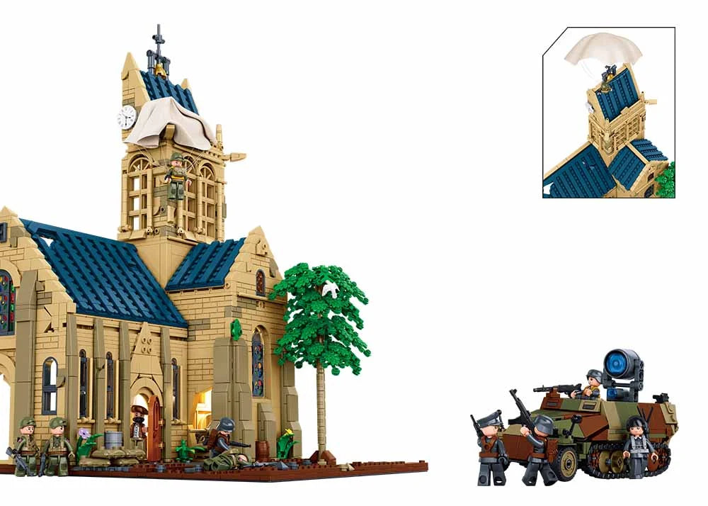 Sluban ModelBricks Church of Sainte-Mère-Église 2287 Pcs
