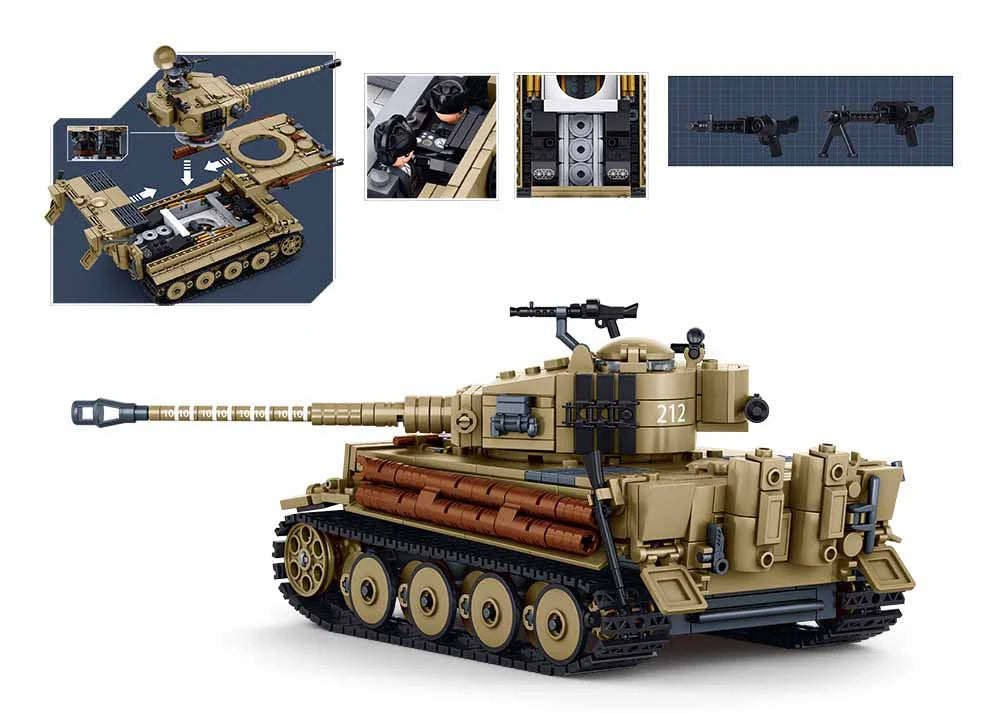 Sluban - Modelbricks Tiger Tank Scale 1/35 941 Pcs
