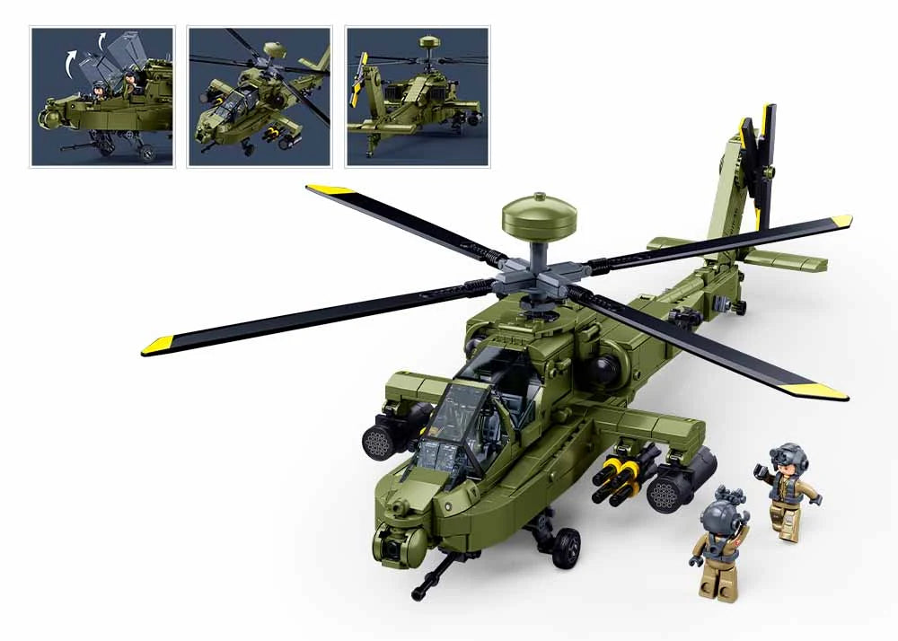 Sluban - Modelbricks 1/44 Ah-64D Apache 728 Pcs