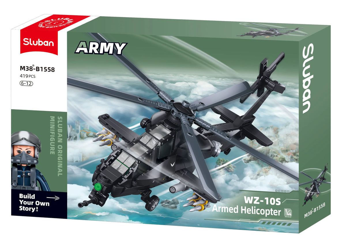 Sluban - Army WZ-10S Attack Helicopter 1/45 419Pcs