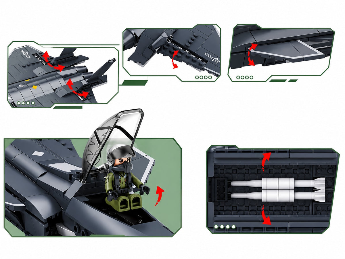 Sluban - Army -J-20 Fighter Jet 1/55