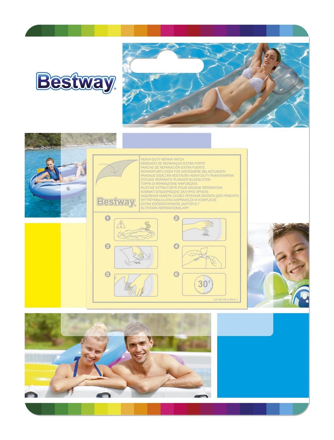 Bestway Heavy Duty Repair Patches 65 x 65mm - Waterproof Pool Seal Kit