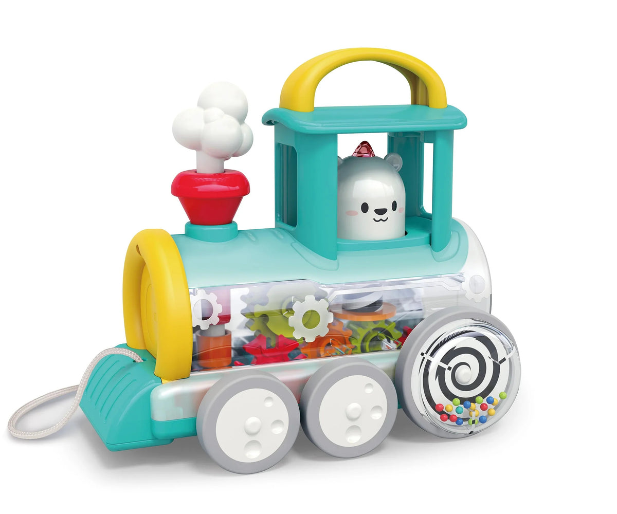 Hola Pull Along Train Engine Yellow - Interactive Toddler Toy