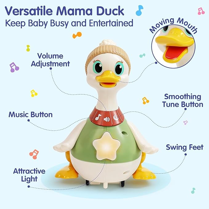 Hola Waddling Duck Family 2 Pcs - Interactive Toddler Toy Set