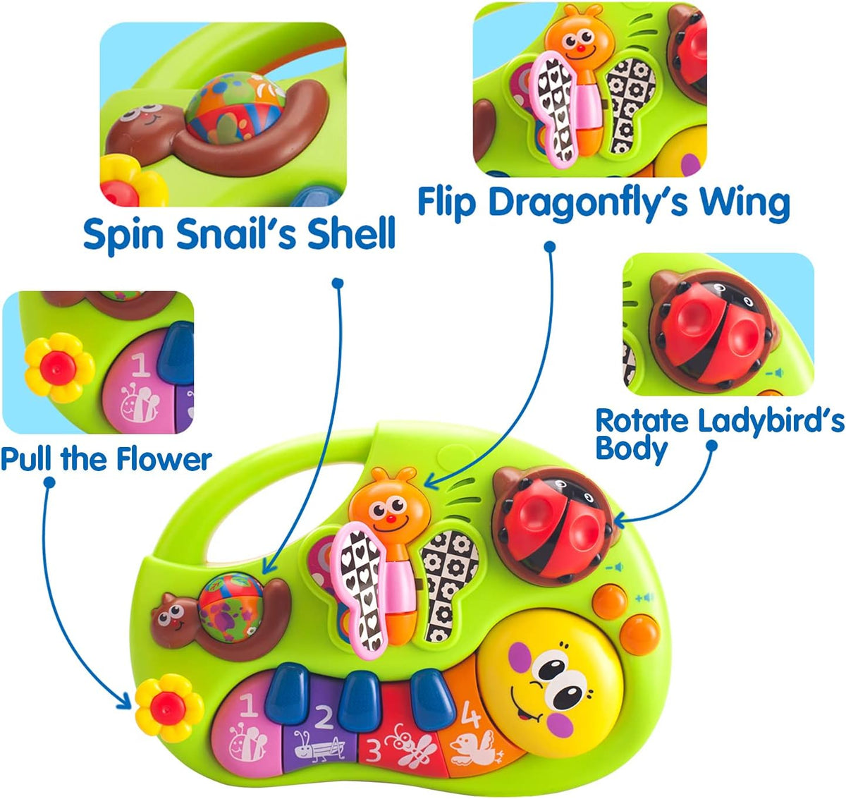 Hola Smile Face Fun Keyboard - Musical Toy for Toddlers