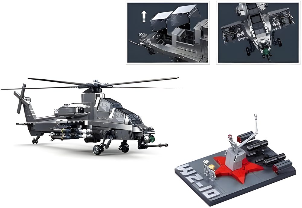 Sluban ModelBricks 1/35 WZ-10S Metal Coating Version