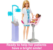 Barbie Dentist Playset with Toddler Patient and Clinic Accessories
