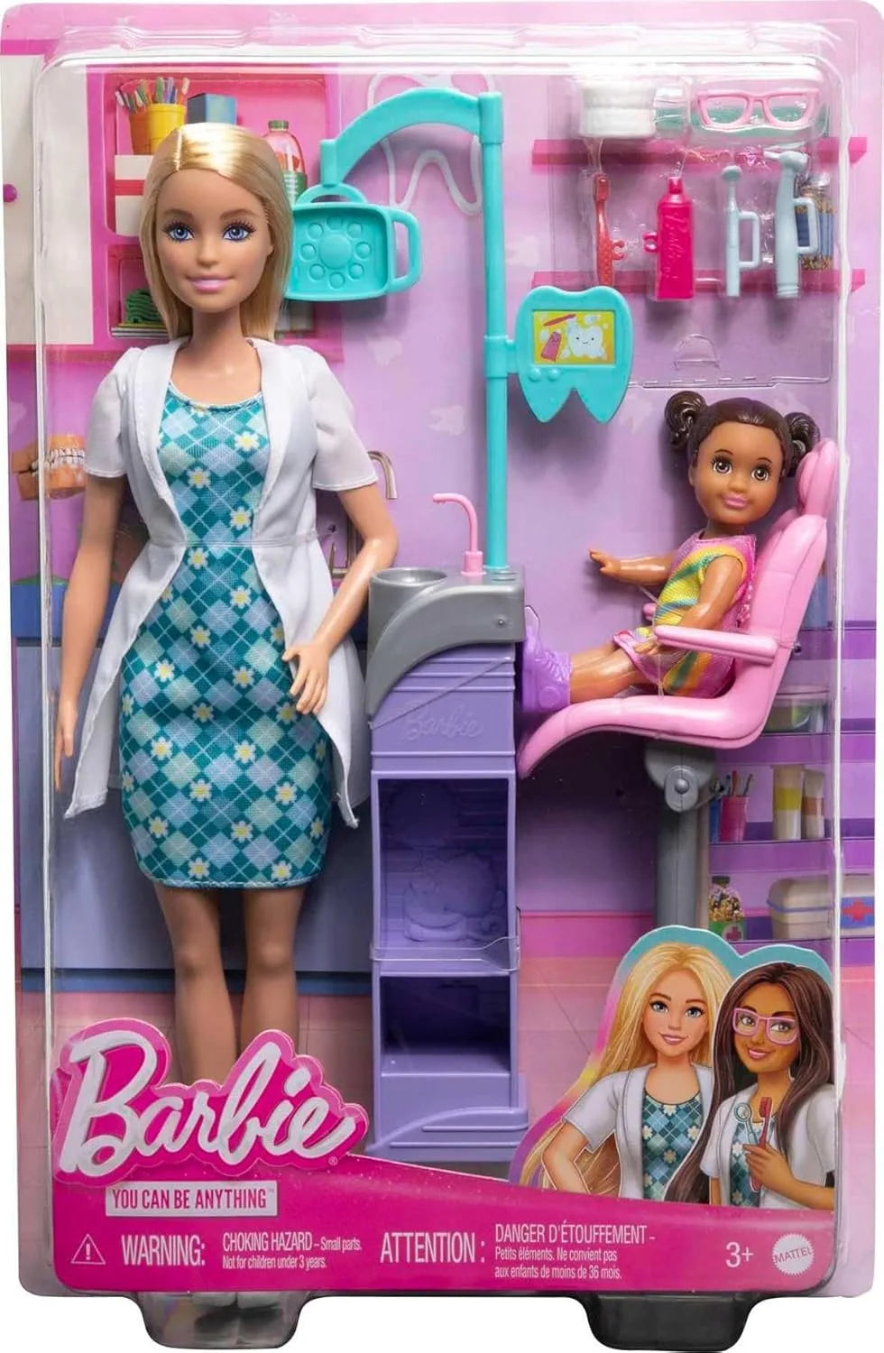 Barbie Dentist Playset with Toddler Patient and Clinic Accessories