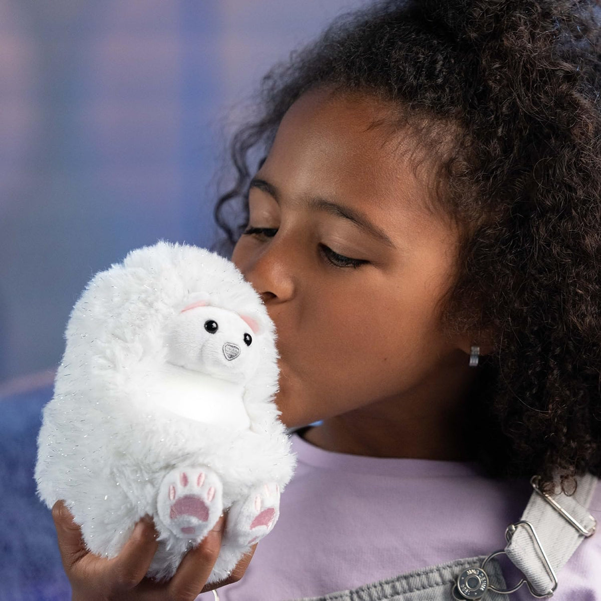 Curlimals Arctic Glow Perry the Polar Bear - Glowing Curling Plush
