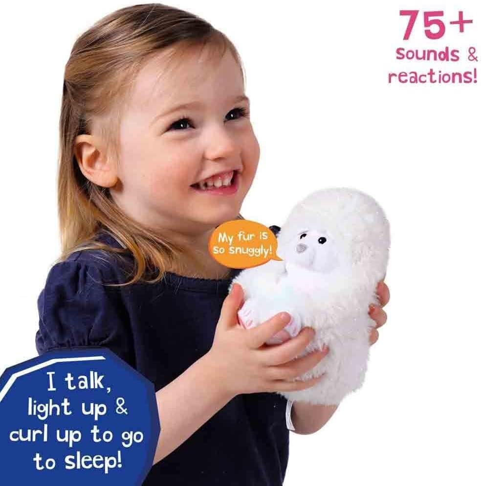 Curlimals Arctic Glow Perry the Polar Bear - Glowing Curling Plush