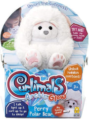 Curlimals Arctic Glow Perry the Polar Bear - Glowing Curling Plush