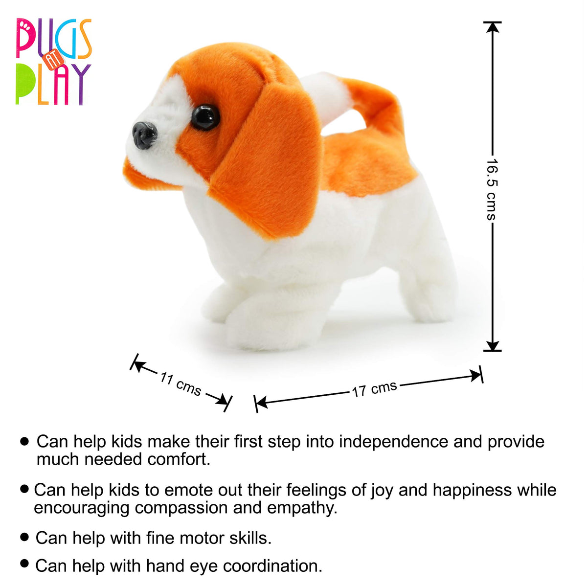 Pugs at Play Walking Buddy 6.5in - Interactive Walking Pug Plush