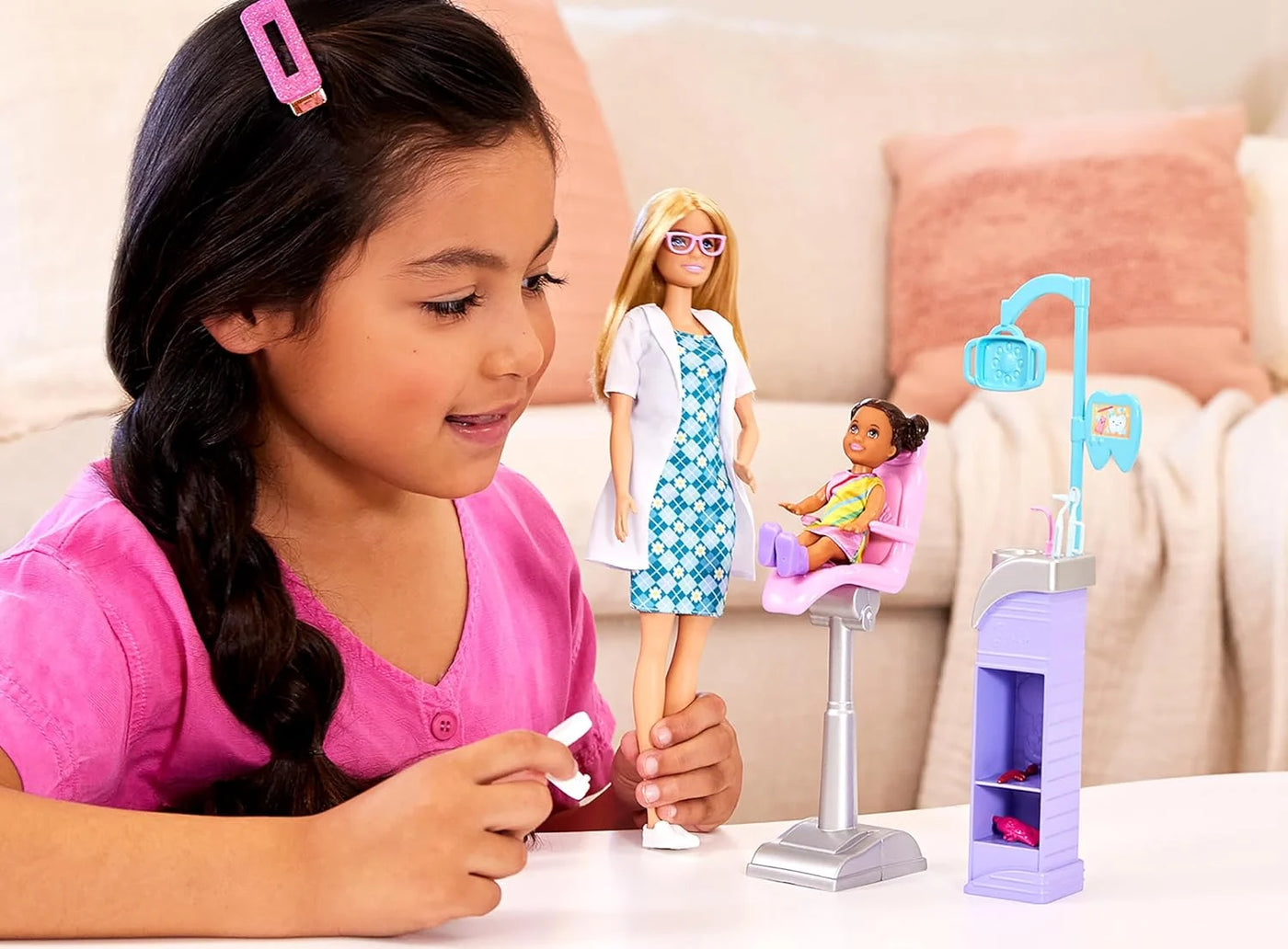 Barbie Dentist Playset with Toddler Patient and Clinic Accessories