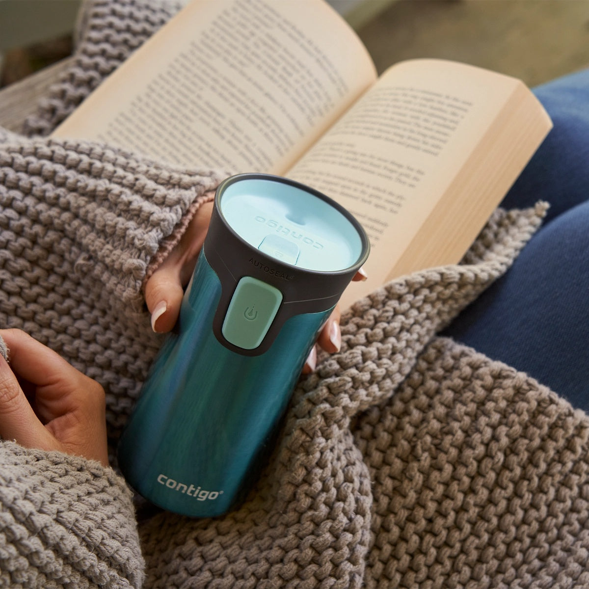 Contigo Autoseal Pinnacle Vacuum Insulated Stainless Steel Travel Mug 300 ml, Tantalizing Blue