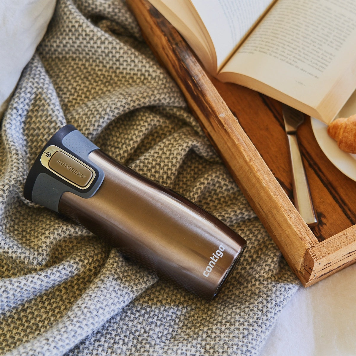Contigo Autoseal West Loop Vacuum Insulated Stainless Steel Travel Mug 470 ml, Latte Tm