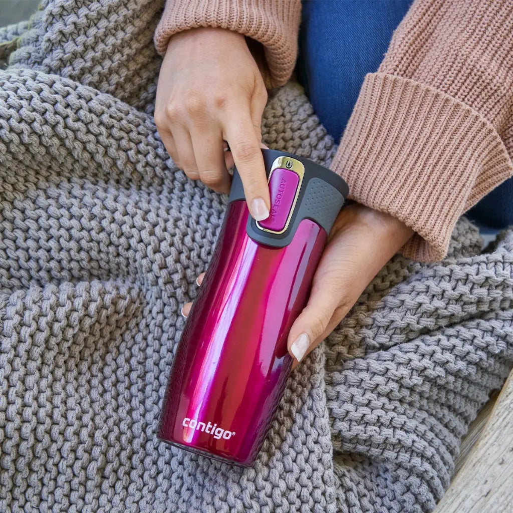 Contigo Autoseal West Loop Vacuum Insulated Stainless Steel Travel Mug 470 ML, Raspberry