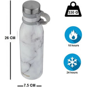 Contigo Autoseal Matterhorne Couture Vacuum Insulated Stainless Steel Bottle 590 ML, White Marble