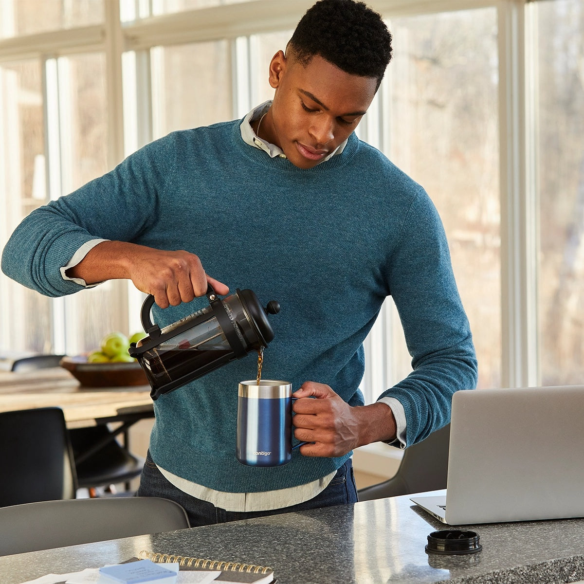 Contigo Streeterville Stainless Steel Desk Mug 420 ml, Blue