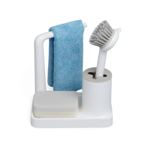 Balvi - Dishwashing Set,Minim,White,Sponge+Brush