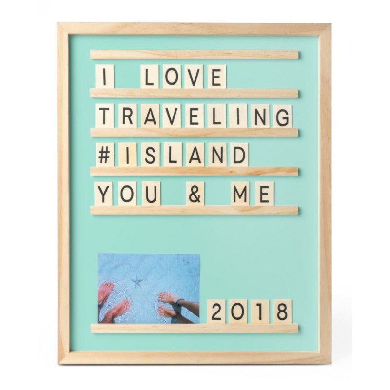 Balvi - Letter And Photo Board,Memories,Green,Wood