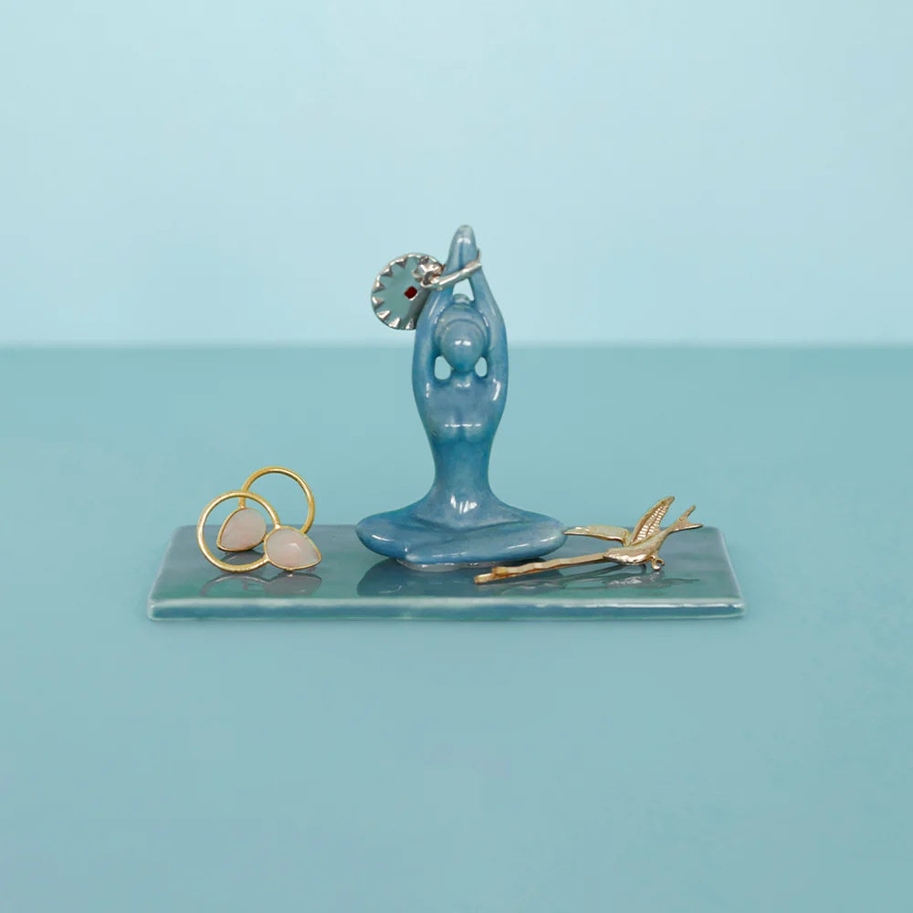 Balvi - Ring Holder,Asana,Blue,Porcelain
