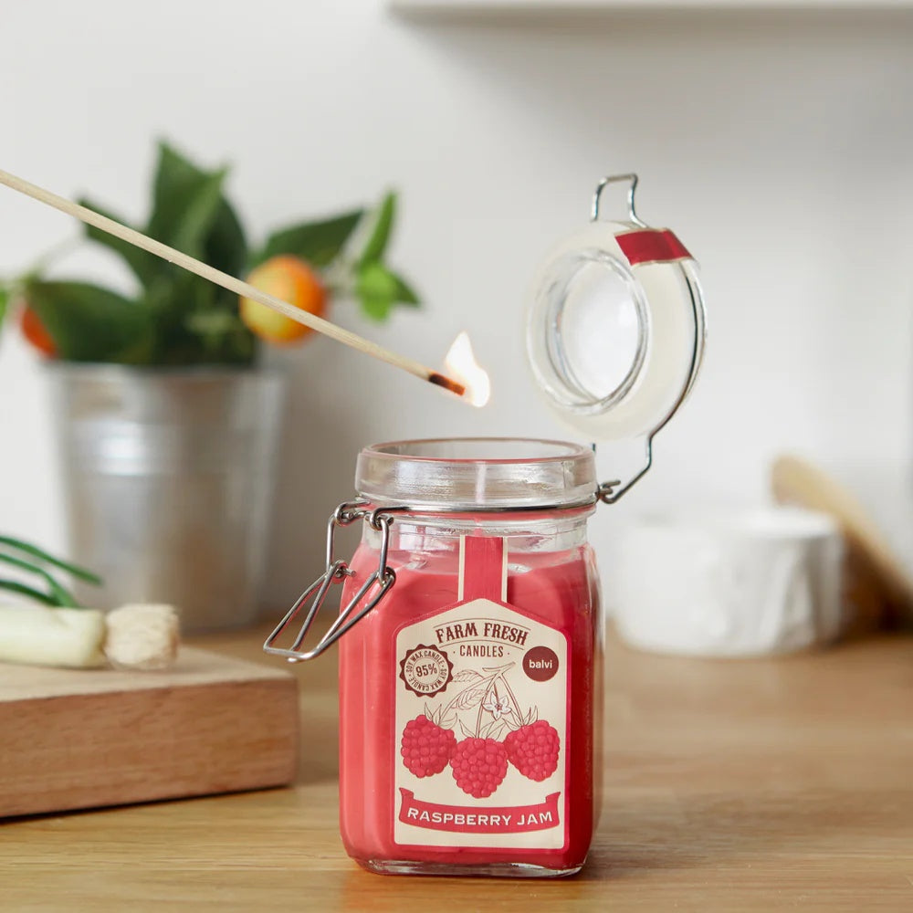 Balvi - Scented Candle,Farm Fresh,Raspberry,Wax/Glass