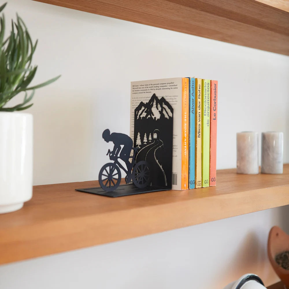 Balvi - Bookend,Cyclist,Black,Metal