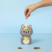 Balvi - Coin Bank,Kawaii Starry,Gray,Ceramic