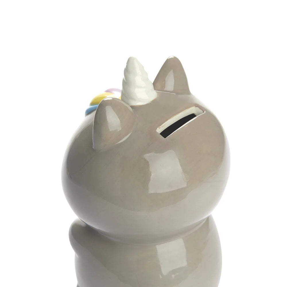 Balvi - Coin Bank,Kawaii Starry,Gray,Ceramic