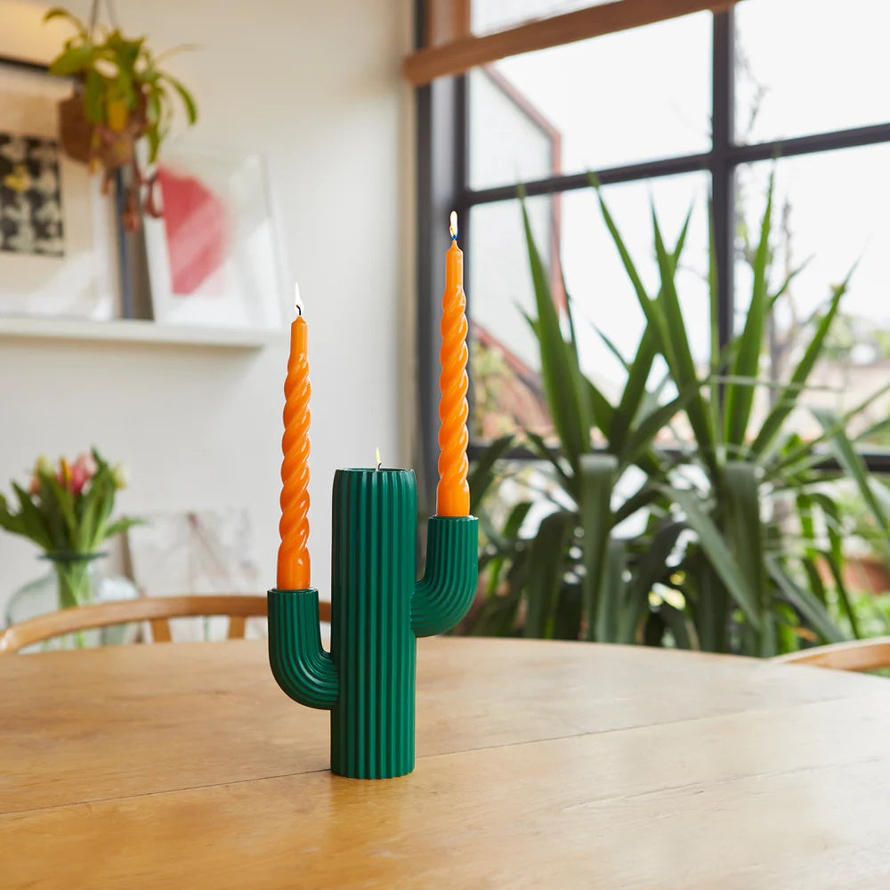 Balvi - Candle Holder,Cactus,Green,Resin