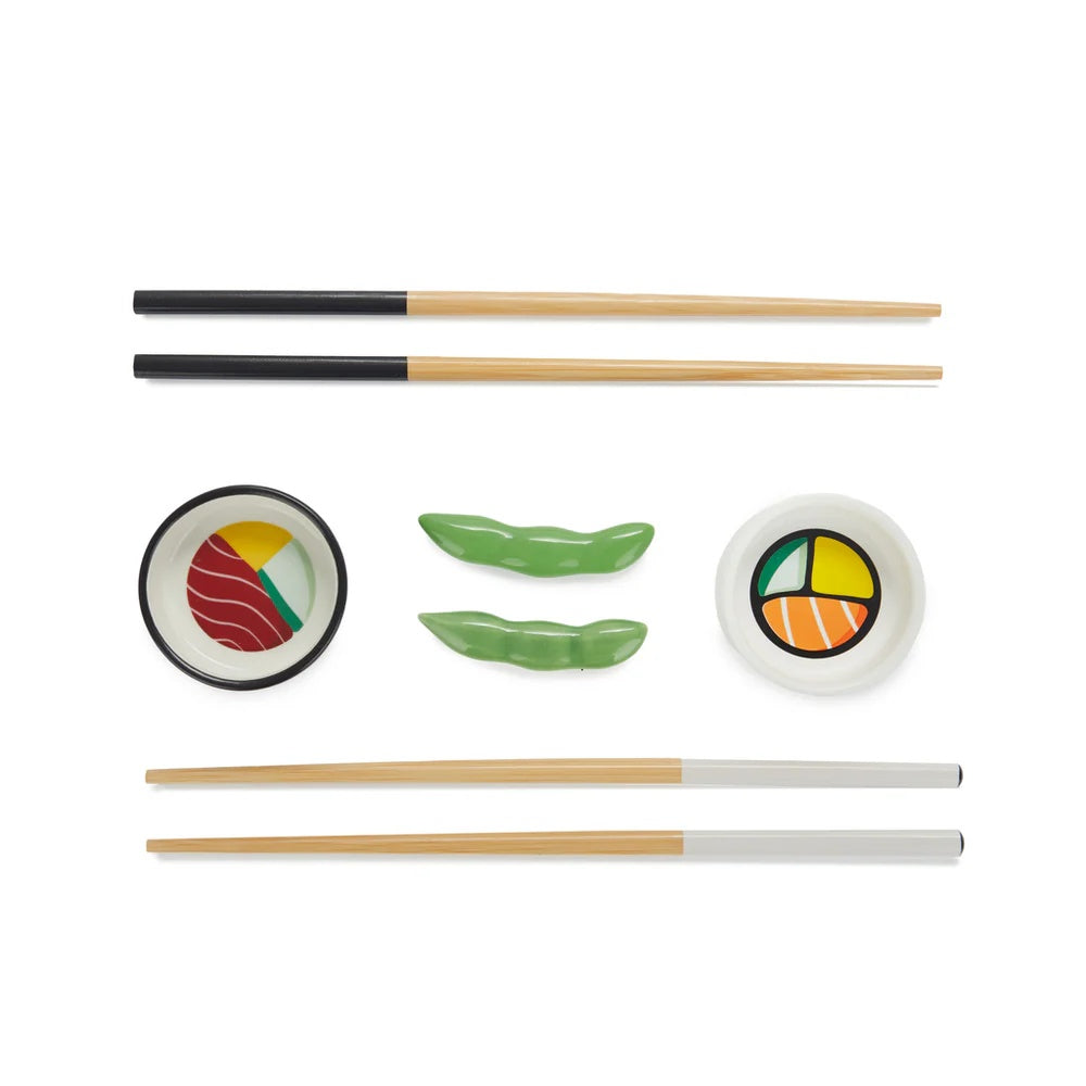 Balvi - Sushi Set,Oishii,White/Black,Ceramic