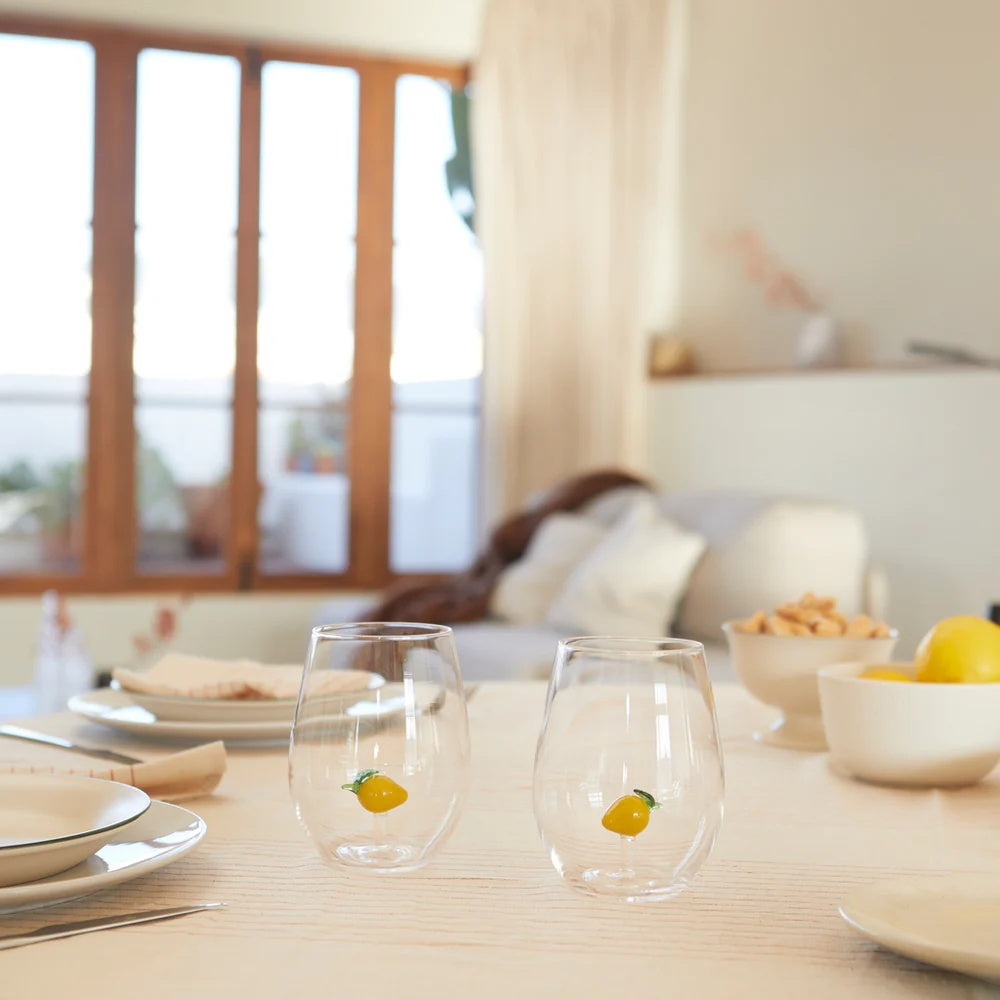 Balvi - Glass Set,Botanical Lemon,X2,Yellow,Glass