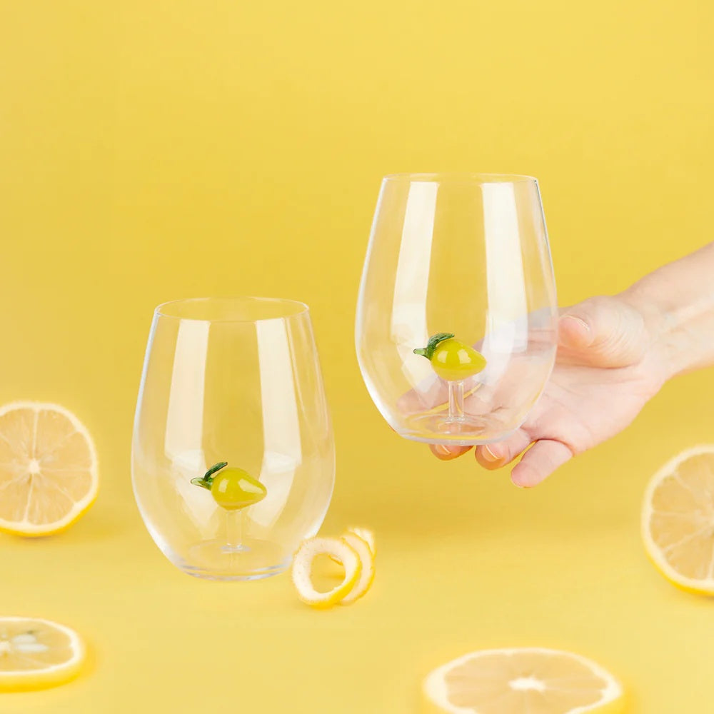 Balvi - Glass Set,Botanical Lemon,X2,Yellow,Glass