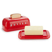 Balvi - Butter Tray,Toasty,Red,With Lid,Ceramic